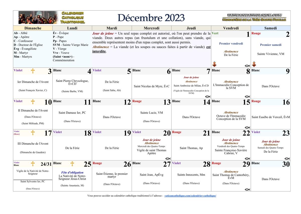 Mois de décembre 2023