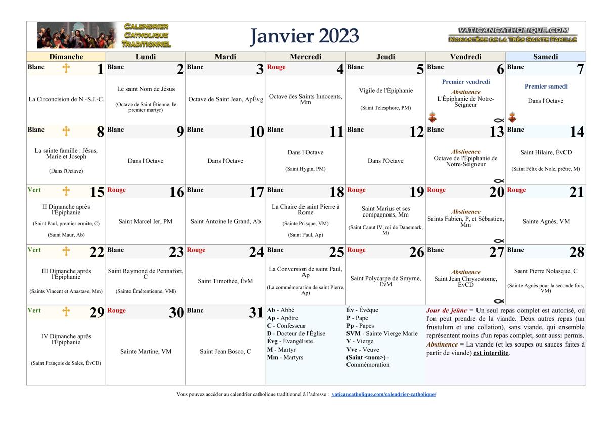 Mois de janvier 2023