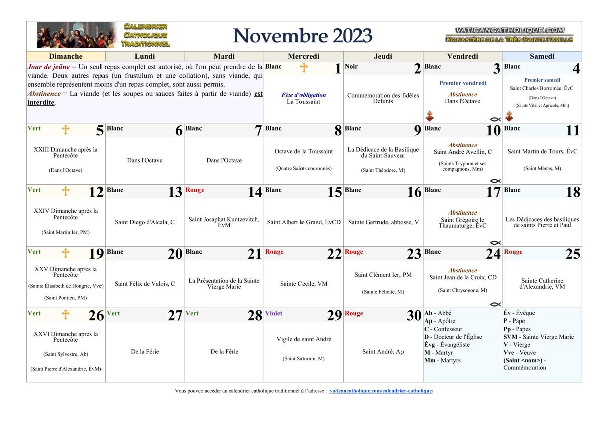 Mois de novembre 2023