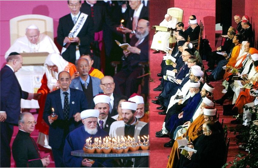 Rencontre de prière de Jean-Paul II avec des fausses religions à Assise en 2002