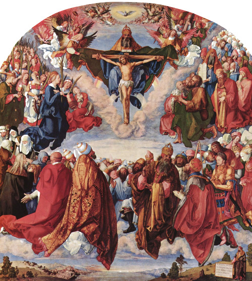 Notre-Dame de Pompéi entourée de Saint Dominique et Sainte Catherine de Sienne
